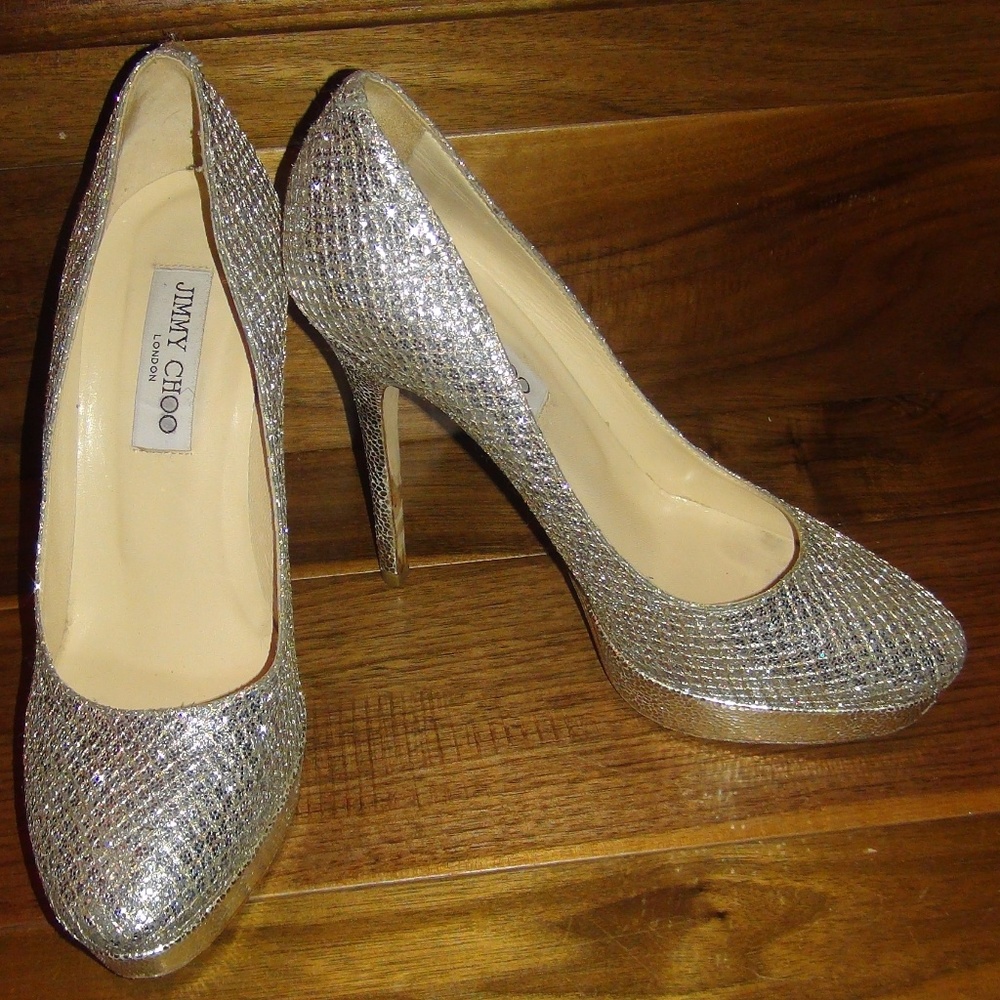 $795 Jimmy Choo 'Alex' Platform Pump Size 38 7.5 8 - Picture 3 of 8